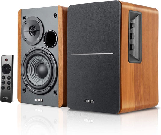 EDIFIER R1280DBS ACTIVE BLUETOOTH BOOKSHELF (WOOD COLOR) SPEAKER-SPEAKERS-Makotek Computers