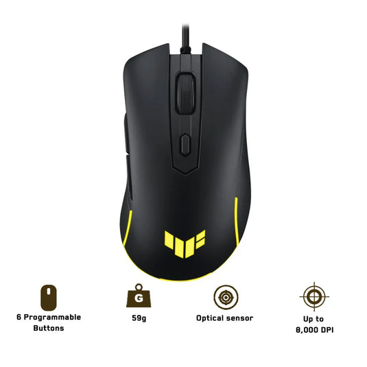 ASUS P309 TUF GAMING M3 GEN II | BLACK | WIRED | OPTICAL SENSOR | 8,000 DPI / 200 IPS / 30G | 1000HZ | AURA SYNC RGB LIGHTING | 6 PROGRAMMABLE BUTTONS | 60 MILLION CLICKS | ULTRALIGHT AND ERGONOMIC DESIGN | 6 MONTHS WARRANTY MOUSE