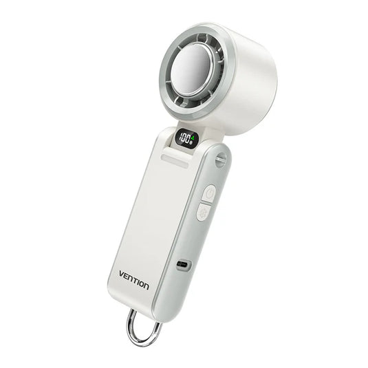 VENTION PBCW0 |WHITE | HANDHELD FOLDABLE HIGH-SPEED COOLING FAN | BATTERY LIFE  2.5 TO 8HRS WITH 3,000 MAH |  16 DEGREE CELSIUS COOLING SENSATION | HIGH-SPEED 13000RPM | USB-C | 6 MONTHS WARRANTY OTHERS