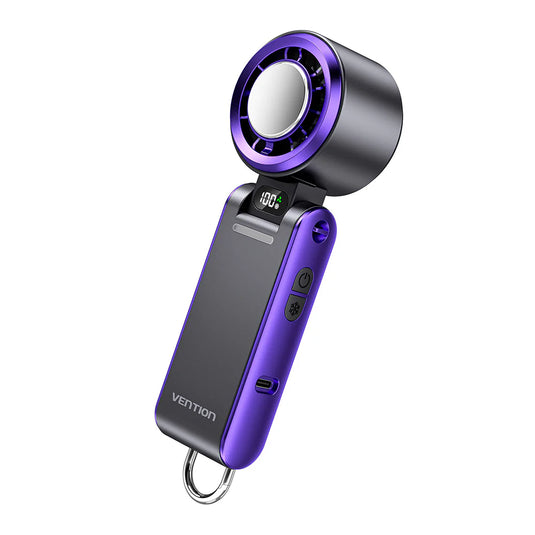 VENTION PBDV0 | BLACK | HANDHELD FOLDABLE HIGH-SPEED COOLING FAN | BATTERY LIFE  2.5 TO 8HRS WITH 3,000 MAH |  16 DEGREE CELSIUS COOLING SENSATION | HIGH-SPEED 13000RPM | USB-C | 6 MONTHS WARRANTY OTHERS