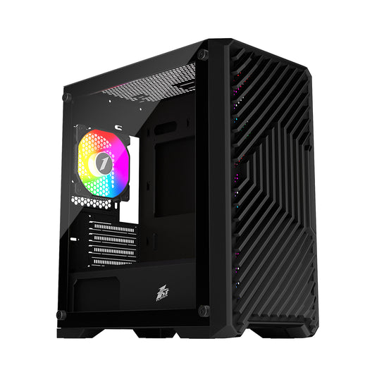 1ST PLAYER  T5  |  M-ATX | BLACK | MICRO- TOWER | 3MM TOUGHENED GLASS ON THE SIDES | 365*210*423MM | 6 MONTHS WARRANTY PC CASE