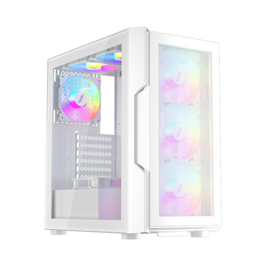 1ST PLAYER WHITE | T7- P  | ATX / M-ATX / MINI-ITX | MIDDLE TOWER | ULTRA-FINE MESH PANEL |QUICK-RELEASE FRONT PANEL BY SNAP | 410*235*440MM | 6 MONTHS WARRANTY PC CASE