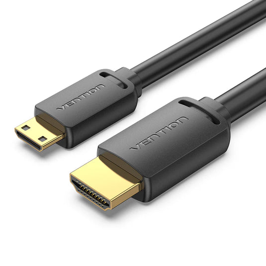 VENTION AGHBH | 2M | BLACK | HDMI C  MALE TO HDMI A MALE | GOLD-PLATED | DUAL DIRECTION | 4K@60HZ | PURE COPPER |  6 MONTHS WARRANTY CABLE