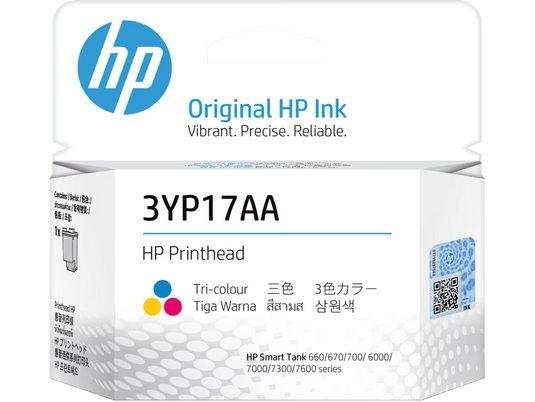 HP 3YP17AA | TRI-COLOR | INKTANK PRINTHEAD | HP THERMAL INKJET | DYE-BASED | COMPATIBLE FOR HP SMART TANK 670/720/750/790 |  PRINTER HEAD