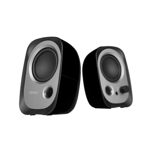 EDIFIER R12U | BLACK | USB POWERED SPEAKERS | 4W RMS OUTPUT | 60MM FULL-RANGE DRIVERS | 180HZ–20KHZ FREQUENCY RESPONSE | 3.5MM AUX INPUT | HEADPHONE OUTPUT | ≥85DB SNR | 6 MONTHS WARRANTY SPEAKER