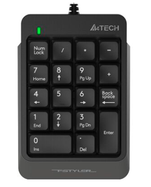 A4TECH FK13 NUMERIC  KEYPAD | 18 LOW PROFIE  KEYS | RETRACTABLE  CABLE | 70CM WIRED NUMERIC KEYPAD | 6 MONTHS WARRANTY KEYBOARD