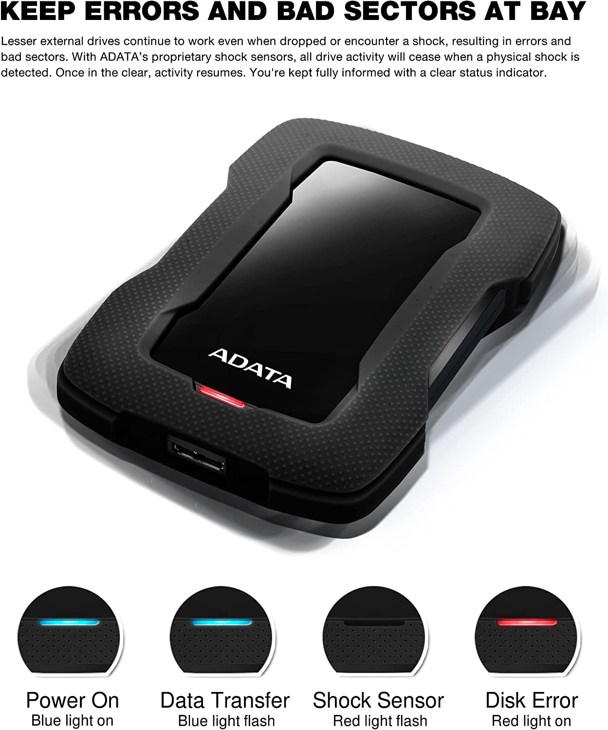 ADATA HD330 1TB USB 3.1 SHOCK-RESISTANT EXTRA SLIM EXTERNAL HARD DRIVE-Portable hard drive-Makotek Computers