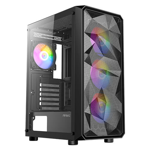 ANTEC AX83 RGB EXTREME | BLACK | MID-TOWER | E-ATX (280MM) / MICRO-ATX / ITX SUPPORT | TEMPERED GLASS SIDE PANEL | STEEL + PLASTIC MATERIAL | TOP / BOTTOM DUST FILTER | 6 BUILT-IN 120MM RGB FANS |  6 MONTHS WARRANTY PC CASE