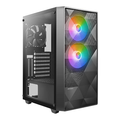 ANTEC NX270 ELITE | BLACK | MID-TOWER | ATX / MICRO-ATX / ITX SUPPORT | TEMPERED GLASS SIDE PANEL | STEEL + PLASTIC MATERIAL | TOP DUST FILTER | 3 BUILT-IN 120MM RGB FANS | 6 MONTHS WARRANTY PC CASE