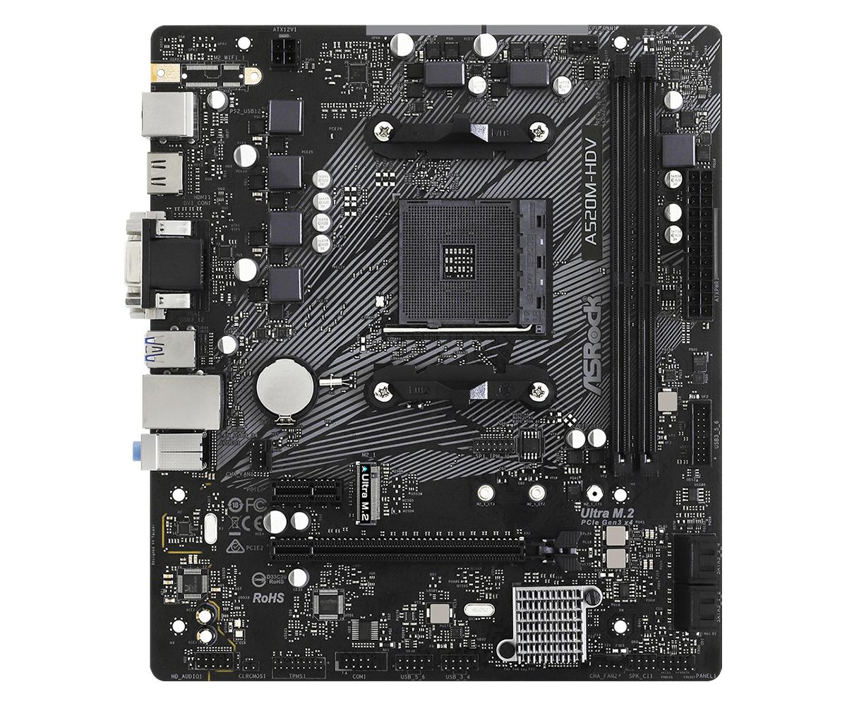 ASROCK A520M-HDV MOTHERBOARD-MOTHERBOARDS-Makotek Computers