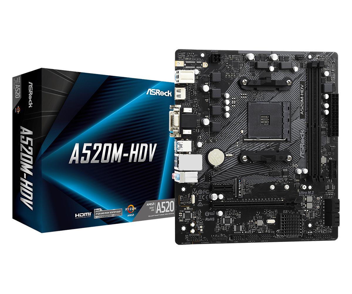 ASROCK A520M-HDV MOTHERBOARD-MOTHERBOARDS-Makotek Computers