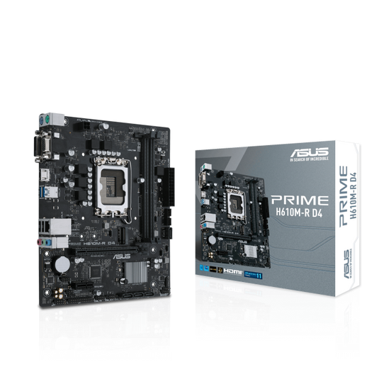 ASUS ASUS PRIME H610M-R D4 | MATX| 2 SLOT DDR4 | PCIE  4.0 |  12 MONTHS WARRANTY MOTHERBOARD