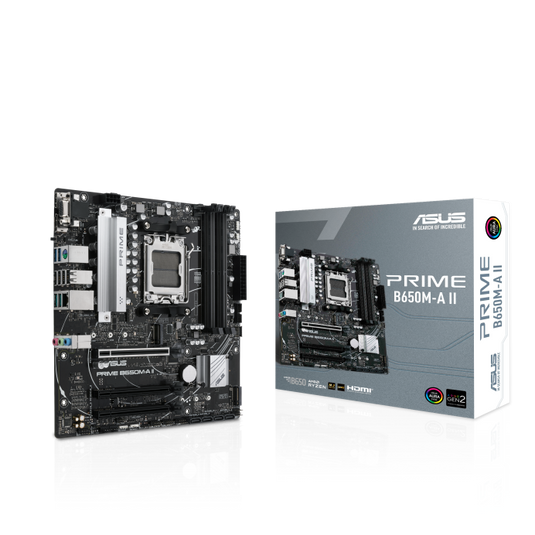 ASUS PRIME B650M-A II MICRO-ATX MOTHERBOARD WITH DDR5 | PCIE 5.0 | M.2 | 2.5GB ETHERNET | DISPLAY PORT | HDMI | VGA | USB 3.2 GEN2 | USB 3.2 GEN 1 TYPE C | 12 MONTHS WARRANTY MOTHERBOARD