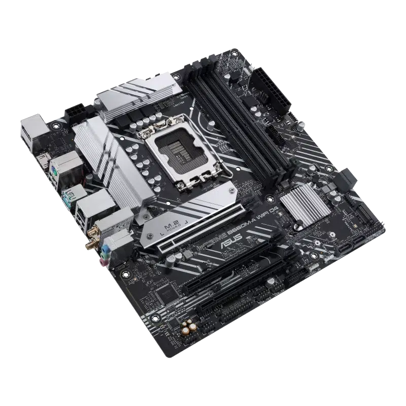 ASUS PRIME B660M-A WIFI D4 INTEL B660 (LGA 1700) MATX | PCIE 4.0 | TWO M.2 SLOTS | INTEL® 1GB ETHERNET | INTEL® WI-FI 6 | DP | 2 X HDMI® | REAR USB 3.2 GEN 2 | FRONT USB 3.2 GEN 1 TYPE-C | AURA SYNC MOTHERBOARD-MOTHERBOARDS-Makotek Computers
