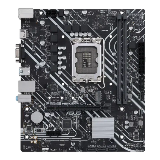 ASUS PRIME H610M-K D4 INTEL® H610 (LGA 1700) MIC-ATX | DDR4 | PCIE 4.0 | M.2 SLOT | REALTEK 1 GB ETHERNET | HDMI® | D-SUB | USB 3.2 GEN 1 PORTS | SATA 6 GBPS | COM HEADER | RGB HEADER MOTHERBOARD-MOTHERBOARDS-Makotek Computers