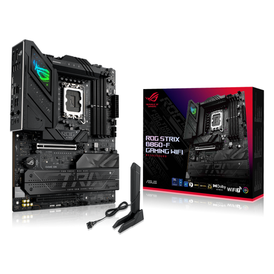 ASUS ROG STRIX B860-F GAMING WIFI DDR5 | LGA1851 | ATX | PCIE 5.0 M.2 | WIFI 7 | INTEL 2.5GB ETHERNET | 4X DIMM | AURA SYNC |  12 MONTHS WARRANTY MOTHERBOARD