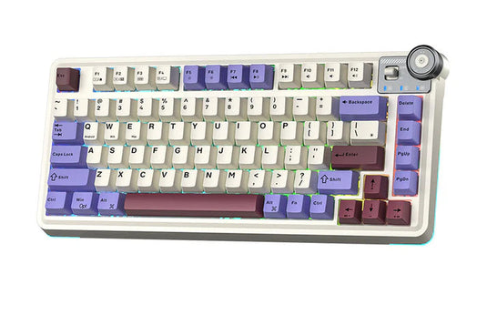 AULA AU75   | BEIGE | 81 KEYS | 75% LAYOUT | TRI-MODE: 2.4GHZ WIRELESS / BLUETOOTH / WIRED | RGB BACKLIGHT | HOT-SWAPPABLE MECHANICAL | STAR VECTOR SWITCH | PBT KEYCAPS | GASKET MOUNT | 6 MONTHS WARRANTY KEYBOARD