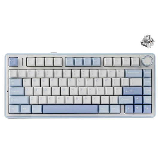 AULA F75  | SEASALT | 80 KEYS | 75% COMPACT LAYOUT | PER-KEY RGB BACKLIGHT | VOLUME KNOB | TRI-MODE 2.4GHZ WIRELESS + BLUETOOTH + WIRED | GRAYWOOD SWITCH MECHANICAL SWITCH | 6 MONTHS WARRANTY KEYBOARD