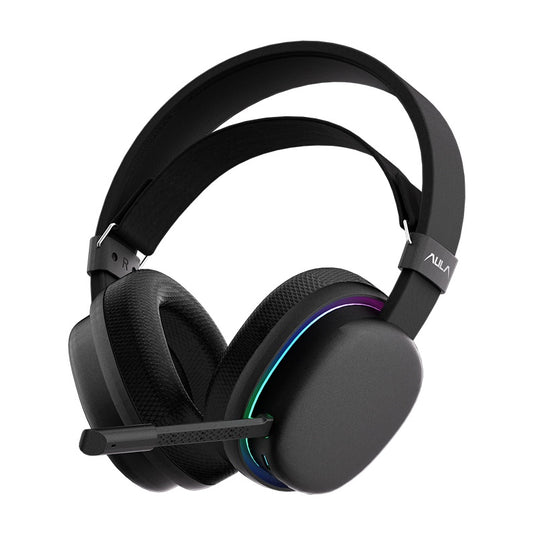 AULA G7 | BLACK | TRI-MODE: 2.4GHZ WIRELESS / BLUETOOTH / WIRED| LOW-LATENCY WITH RGB SOFT AMBIENT LIGHTING | USB 7.1 SOUND CARD | | CUSTOM EQ SOFTWARE SUPPORT | 360° OMNIDIRECTIONAL AI NOISE-CANCELLING MICROPHONE | 6 MONTHS WARRANTY HEADSET