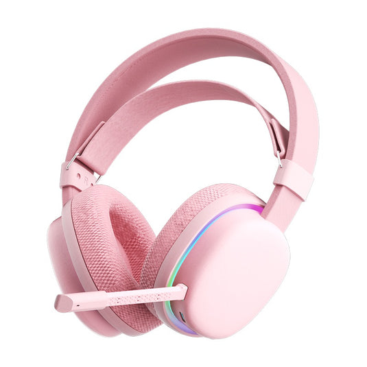AULA G7 | PINK | TRI-MODE: 2.4GHZ WIRELESS / BLUETOOTH / WIRED| LOW-LATENCY WITH RGB SOFT AMBIENT LIGHTING | USB 7.1 SOUND CARD | | CUSTOM EQ SOFTWARE SUPPORT | 360° OMNIDIRECTIONAL AI NOISE-CANCELLING MICROPHONE | 6 MONTHS WARRANTY HEADSET
