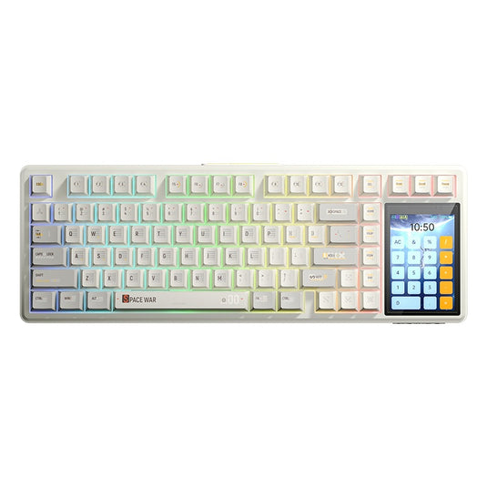AULA L99 | MILK COFFEE | SMART CUSTOM MECHANICAL KEYBOARD | 84 KEYS | 75% COMPACT LAYOUT WITH DISPLAY FUNCTION AREA | RGB BACKLIGHT | TRI-MODE: 2.4GHZ WIRELESS / BLUETOOTH / WIRED | CARAMEL LATTE SWITCH | 6 MONTHS WARRANTY KEYBOARD