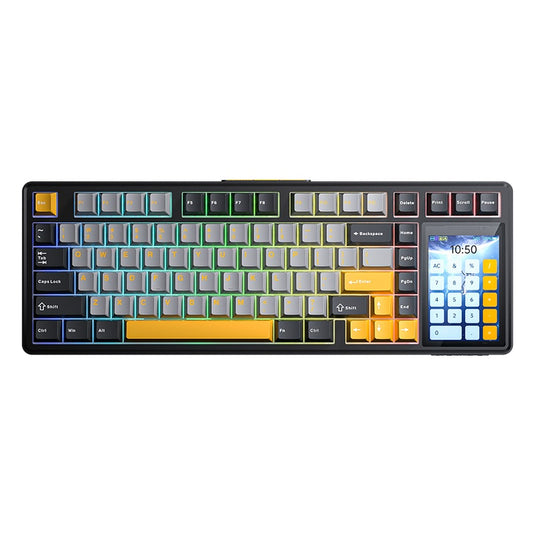 AULA L99 | THUNDER BLACK | SMART CUSTOM MECHANICAL KEYBOARD | 84 KEYS | 75% COMPACT LAYOUT WITH DISPLAY FUNCTION AREA | RGB BACKLIGHT |TRI-MODE: 2.4GHZ WIRELESS / BLUETOOTH / WIRED | RAINDROP SWITCH | 6 MONTHS WARRANTY KEYBOARD