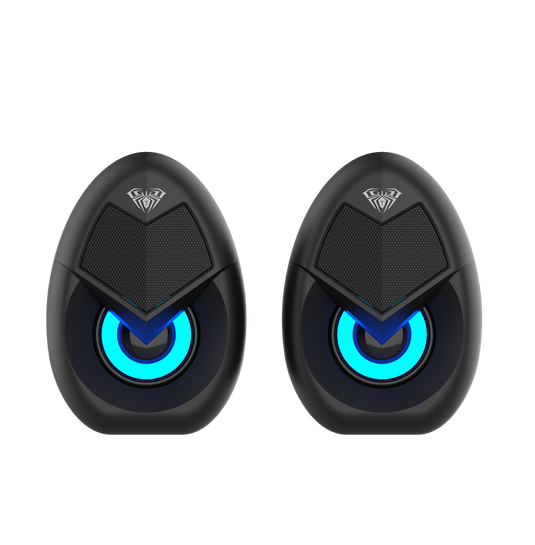 AULA N69 | RGB DESKTOP SPEAKER | RGB LIGHTING | VOLUME CONTROL KNOB | USB CONNECTIVITY + 3.5MM AUDIO INPUT | DUAL  3W SPEAKERS | LIGHTWEIGHT AND COMPACT SIZE | 6 MONTHS WARRANTY SPEAKER