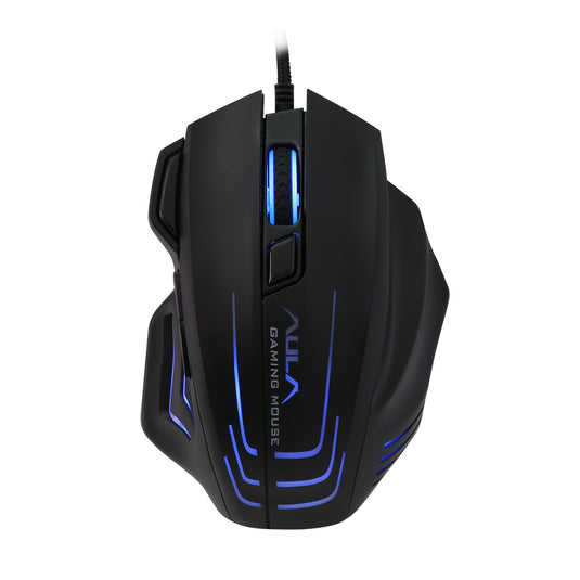 AULA S18 | BLACK | WIRED GAMING MOUSE | 7 BUTTONS | ADJUSTABLE UP TO 6400 DPI | CUSTOM MACRO SUPPORT | COLORFUL LIGHT EFFECTS | TYPE-C INTERFACE | 6 MONTHS WARRANTY MOUSE