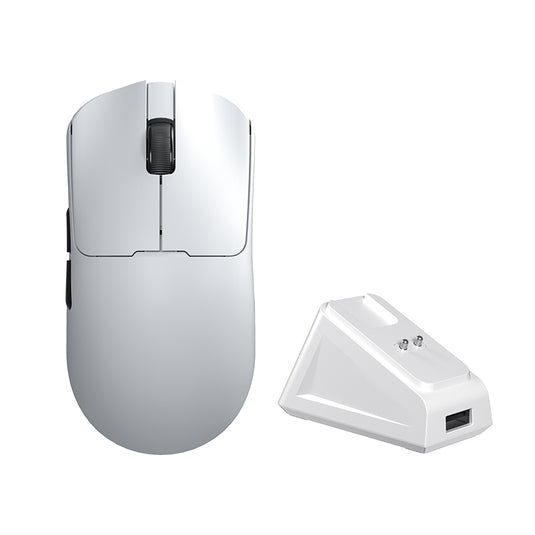 AULA SC380 PRO | WHITE | TRI-MODE: 2.4GHZ WIRELESS / BLUETOOTH / WIRED | 12000 DPI | 3311 SENSOR | 1000HZ POLLING RATE | 55G LIGHTWEIGHT | CHARGING DOCK | 6 MONTHS WARRANTY MOUSE