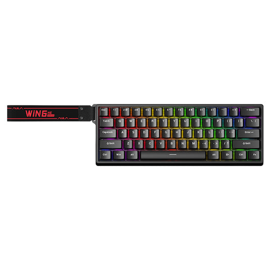 AULA WIN 60 | BLACK | 61 KEYS | 60% LAYOUT DESIGN | WIRED USB-C CONNECTION | MAGNETIC HALL-EFFECT SWITCHES | RAPID TRIGGER FUNCTION | FULL RGB BACKLIGHTING | 1000HZ POLLING RATE | DETACHABLE USB-C CABLE | 6 MONTHS WARRANTY KEYBOARD