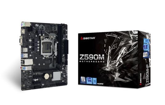 BIOSTAR Z590MHP | Z590 CHIPSET | PCIE 4.0 | PCIE 3.0 M.2 SUPPORT | USB 3.2 GEN 1 | HDMI | VGA | LGA 1200 | 12 MONTHS WARRANTY | MOTHERBOARD