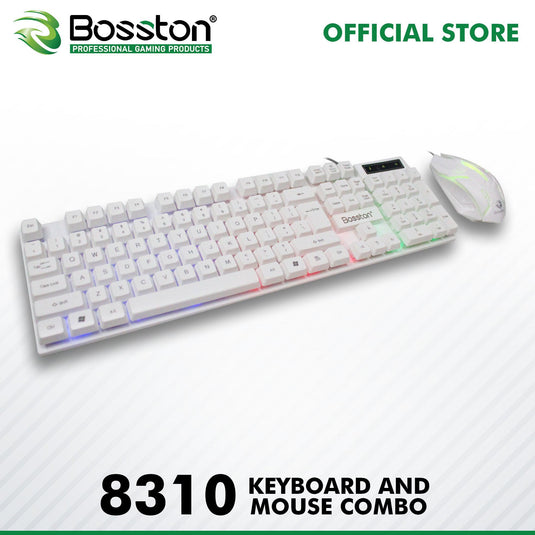 BOSSTON 8310 WHITE KEYBOARD MOUSE COMBO-KEYBOARD-Makotek Computers