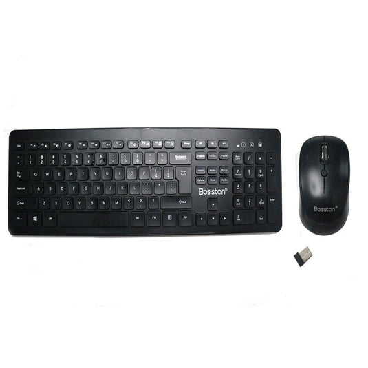 BOSSTON WS500 BLACK WIRELESS KEYBOARD & MOUSE COMBO-KEYBOARD-Makotek Computers