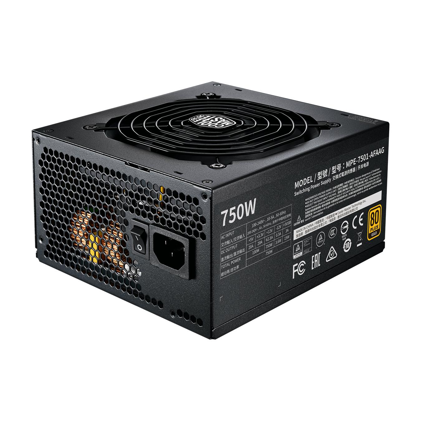 COOLER MASTER MWE 750W V2 80+ GOLD FULLY MODULAR TRUE RATED POWER SUPPLY-POWER SUPPLY-Makotek Computers