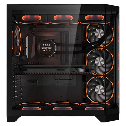 COOLMAN SPECTRA-LUXE | BLACK | ATX / M-ATX / ITX | THREE-SIDED HD GLASS PANELS | SIDE PANEL VENTILATION MESH | L418 X W280 X 410MM | SPACIOUS INTERIOR | HDD + SSD SUPPORT FOR ENHANCED PERFORMANCE | DUST-PROOF |   6 MONTHS WARRANTY PC CASE