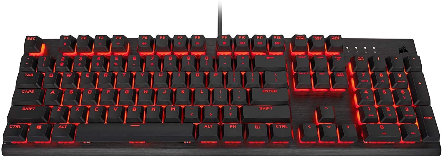 CORSAIR CS-CH-910D029-NA K60 PRO MECHANICAL GAMING RED LED CHERRY VIOLA BLACK KEYBOARD-KEYBOARD-Makotek Computers