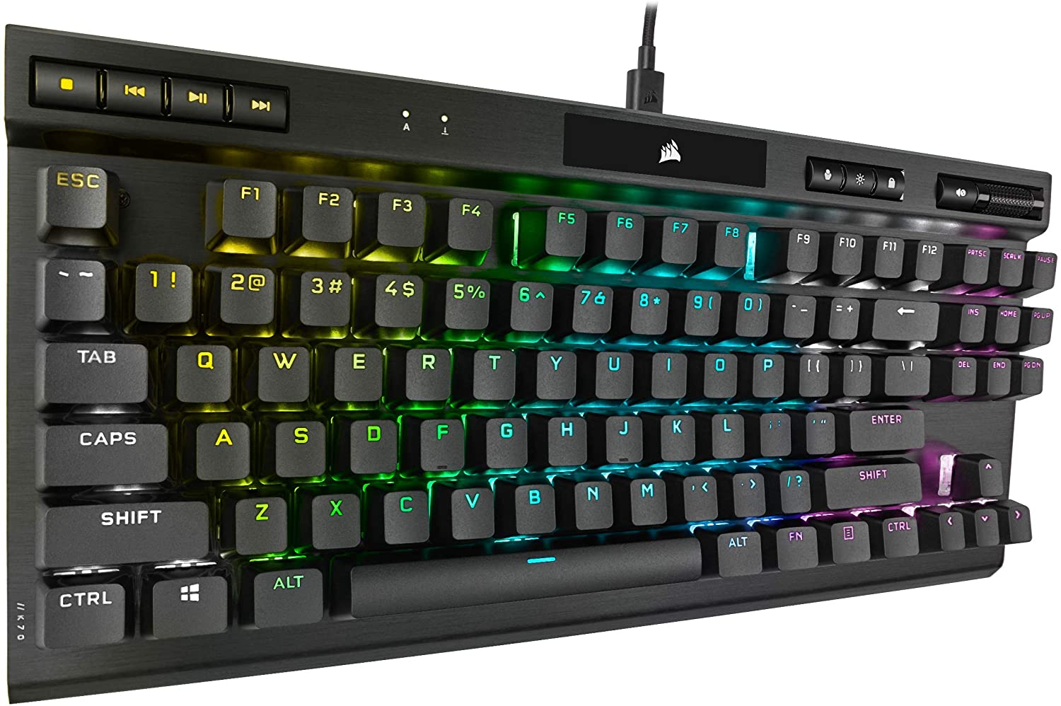 CORSAIR K70 RGB TKL CHAMPION SERIES MECHANICAL GAMING KB- CHERRY MX SPEED KEYBOARD-KEYBOARD-Makotek Computers
