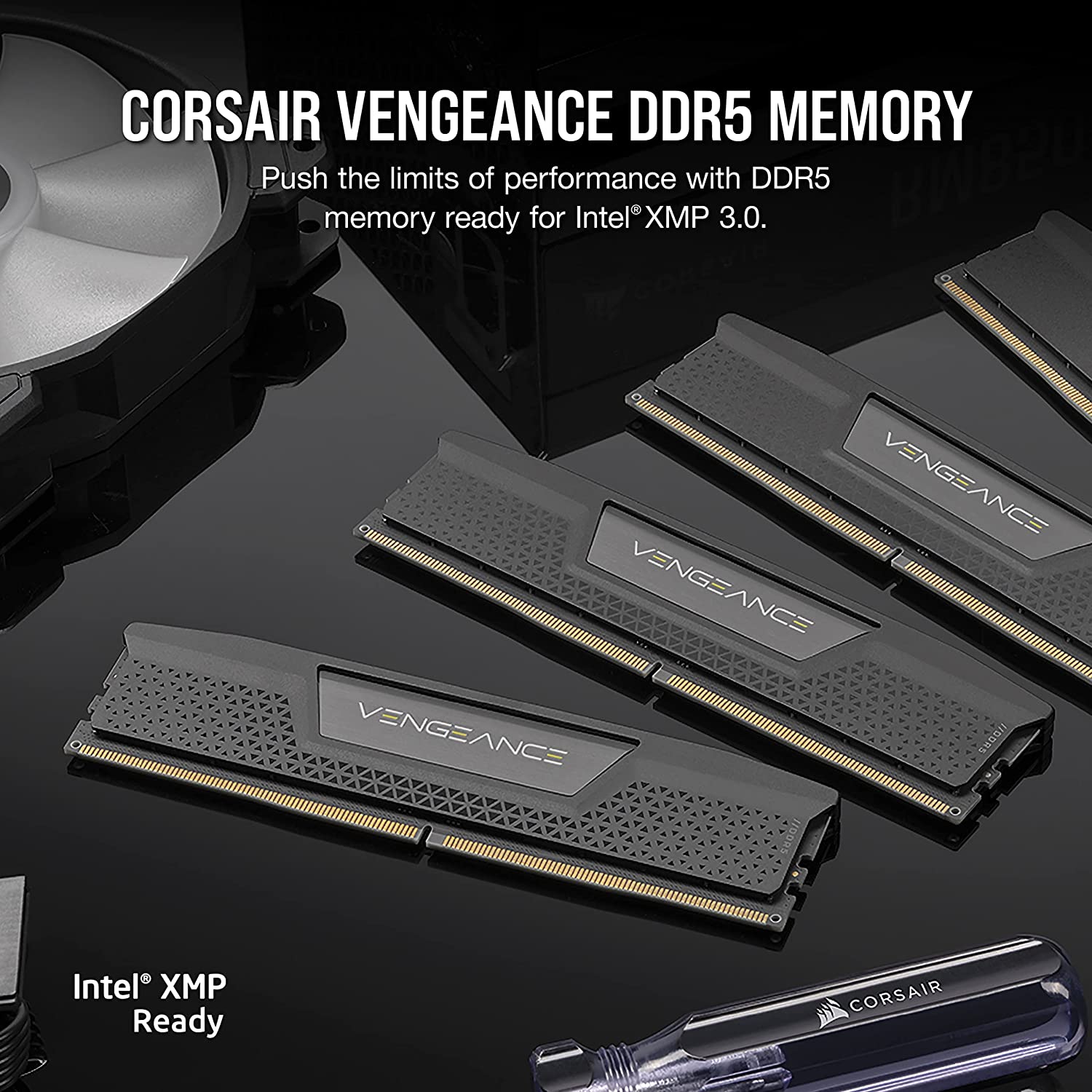 CORSAIR VENGEANCE DDR5 32GB(2X16GB)DDR5-5200 BLACK KIT MEMORY-MEMORY-Makotek Computers