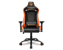 Load image into Gallery viewer, COUGAR OUTRIDER S | PVC LEATHER | HI DENSITY FOAM | STEEL BASE | 4D ARMREST | 3&quot; WHEELS | BLACK/ORANGE GAMING CHAIR-CHAIR-Makotek Computers
