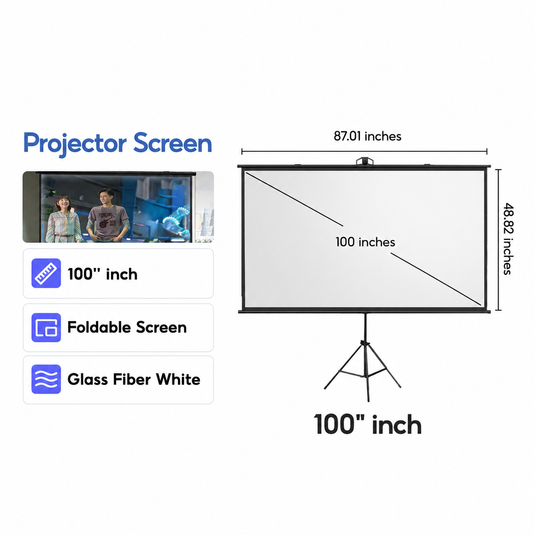 WANBO 100 INCH (WITH STAND)   PROJECTOR SCREEN