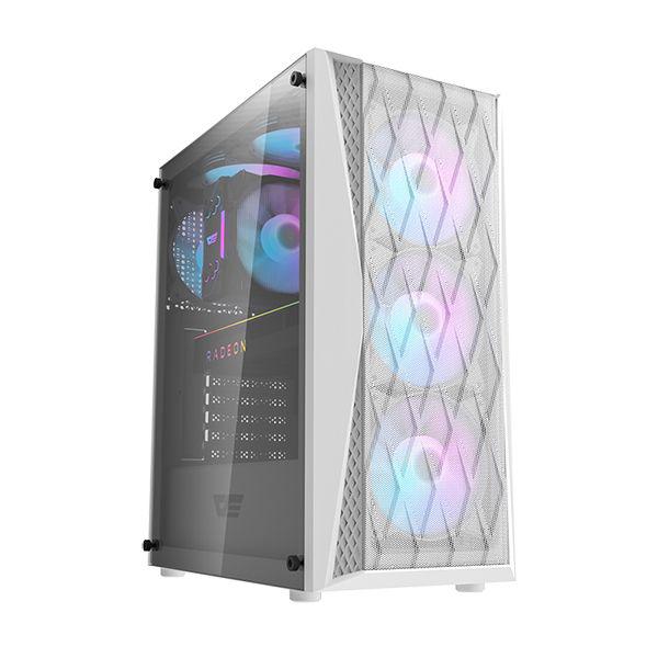 DARKFLASH DK352 MESH WHITE WITH 4PCS ARGB FANS ATX PC CASE-PC CASE-Makotek Computers