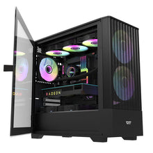 Load image into Gallery viewer, DARKFLASH DK415M M-ATX BLACK WITH 2X140MM ARGB FAN PC CASE-CASE-Makotek Computers
