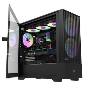 DARKFLASH DK415M M-ATX BLACK WITH 2X140MM ARGB FAN PC CASE-CASE-Makotek Computers