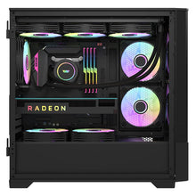 Load image into Gallery viewer, DARKFLASH DK415M M-ATX BLACK WITH 2X140MM ARGB FAN PC CASE-CASE-Makotek Computers
