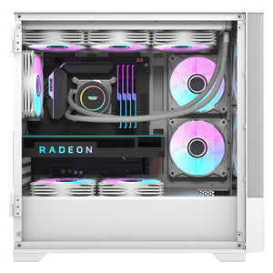 DARKFLASH DK415M M-ATX WHITE WITH 2X140MM ARGB FAN PC CASE-CASE-Makotek Computers