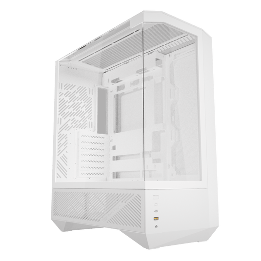 DARKFLASH DY 460 | WHITE | ATX | M-ATX | ITX | DUAL CHAMBER VERTICAL LAYOUT FOR SPACE EFFICIENCY | THREE-SIDED GLASS DESIGN | SUPPORT 360MM RADIATOR | UP TO 10X120MM FANS | USB 3.2 GEN 2 TYPE C PORT INCLUDED |  6 MONTHS WARRANTY PC CASE
