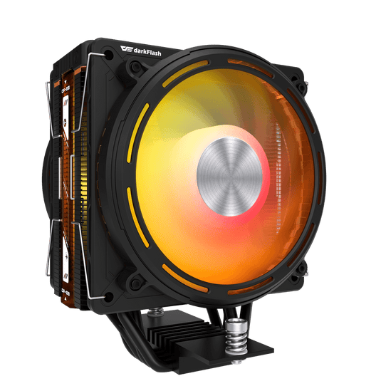 DARKFLASH E400 PLUS | BLACK | DUAL FAN VERSION | FASCINATING ARGB EFFECTS | DOT MATRIX DISPLAY | 4 COOPER THERMAL TUBES | 9 BLADE FAN | CD PATTERN SPINDLE | LGA 18XX / 1700 / 1366 / 115X | AM5 / AM4 | 6 MONTHS WARRANTY CPU COOLER