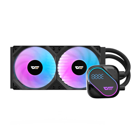 DARKFLASH EXPLORE DO-240 | BLACK | LCD SCREEN CPU TEMPERATURE | ARGB INTEGRATION SUPPORT | 3 IN 1 COMBINED ROW FAN DESIGN | AMD AM4 AM5 | INTEL 1200 115X 1700 18XX |  6 MONTHS WARRANTY CPU LIQUID COOLER