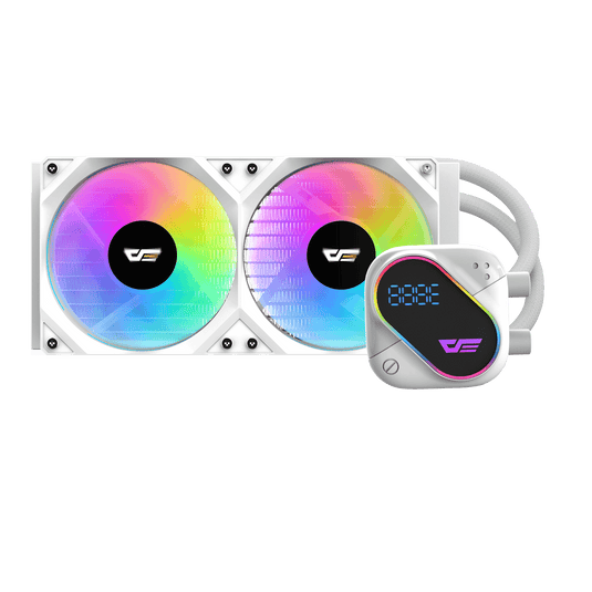 DARKFLASH EXPLORE DO-240 | WHITE | LCD SCREEN CPU TEMPERATURE | ARGB INTEGRATION SUPPORT | 3 IN 1 COMBINED ROW FAN DESIGN | AMD AM4 AM5 | INTEL 1200 115X 1700 18XX |  6 MONTHS WARRANTY CPU LIQUID COOLER