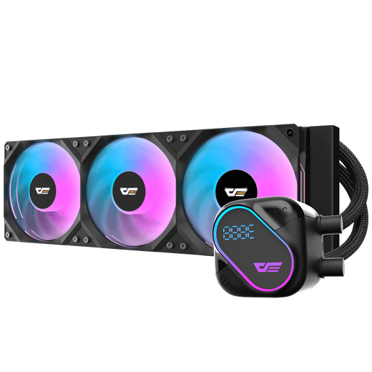 DARKFLASH EXPLORE DO-360 | BLACK | LCD SCREEN CPU TEMPERATURE | ARGB INTEGRATION SUPPORT | 3 IN 1 COMBINED ROW FAN DESIGN | AMD AM4 AM5 | INTEL 1200 115X 1700 18XX |  6 MONTHS WARRANTY CPU LIQUID COOLER